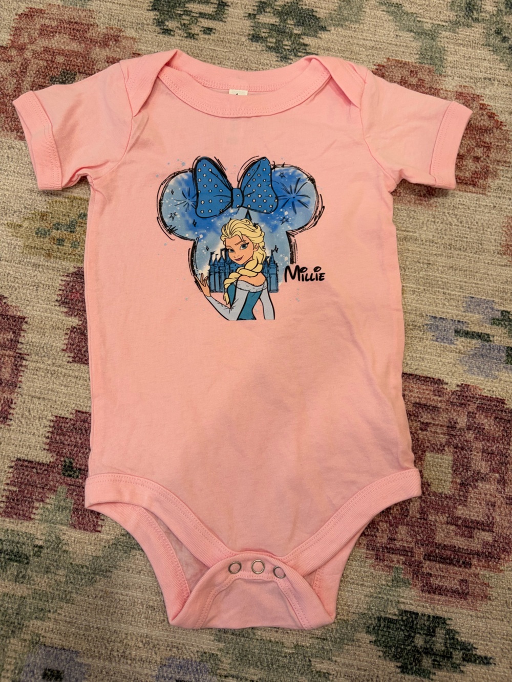 "Millie" Monogrammed Elsa Onesie